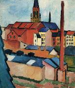 August Macke, St. Mary's with Houses and Chimney (Bonn)